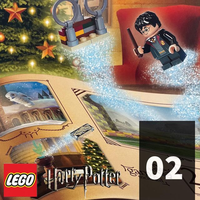 Day 2 for Lego Harry Potter Advent calendar!Quidditch rings! Too cute! Check out the house colours in the base. Love it!#advent #adventcalendar #lego #legoadventcalendar #legoharrypotter #harrypotter #afol